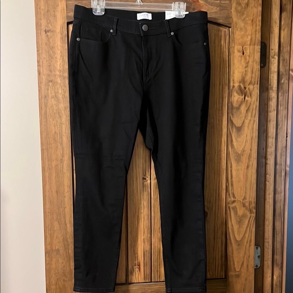 Loft, black jeans, skinny petite, size 14 petite